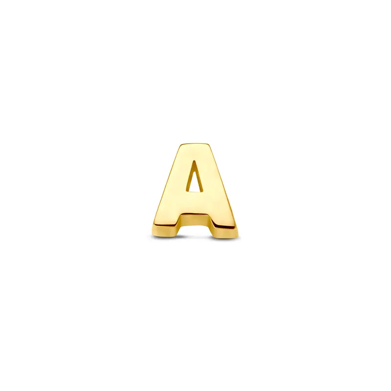 Hanger letter 5,5 mm 9K geelgoud
