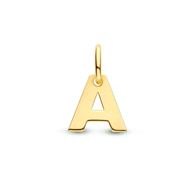 Hanger letter 6 mm 9K geelgoud