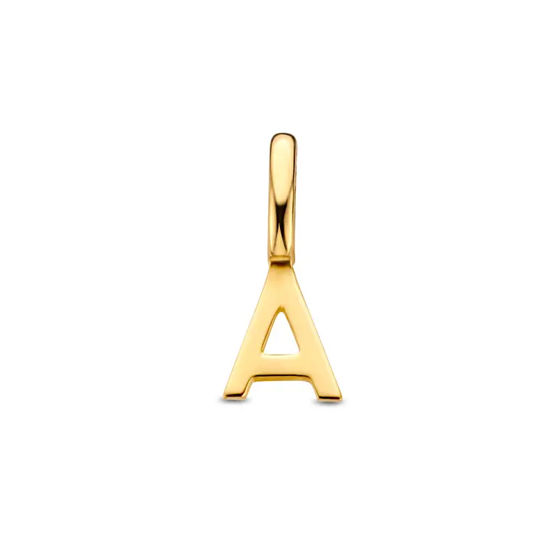 Hanger letter 9,5 mm 14K geelgoud