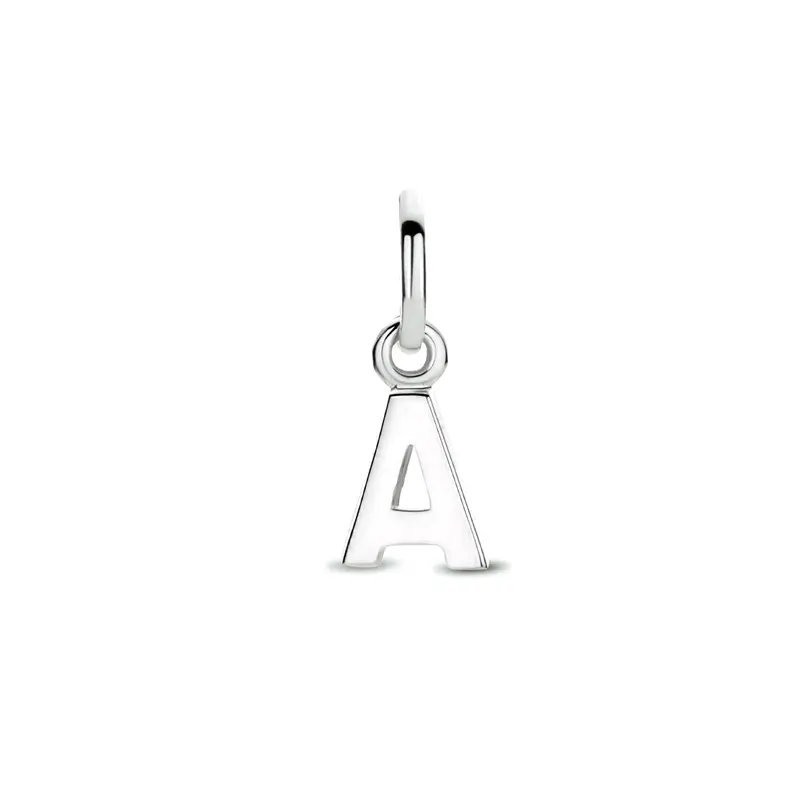 Hanger letter met oogje 6,5 mm zilver