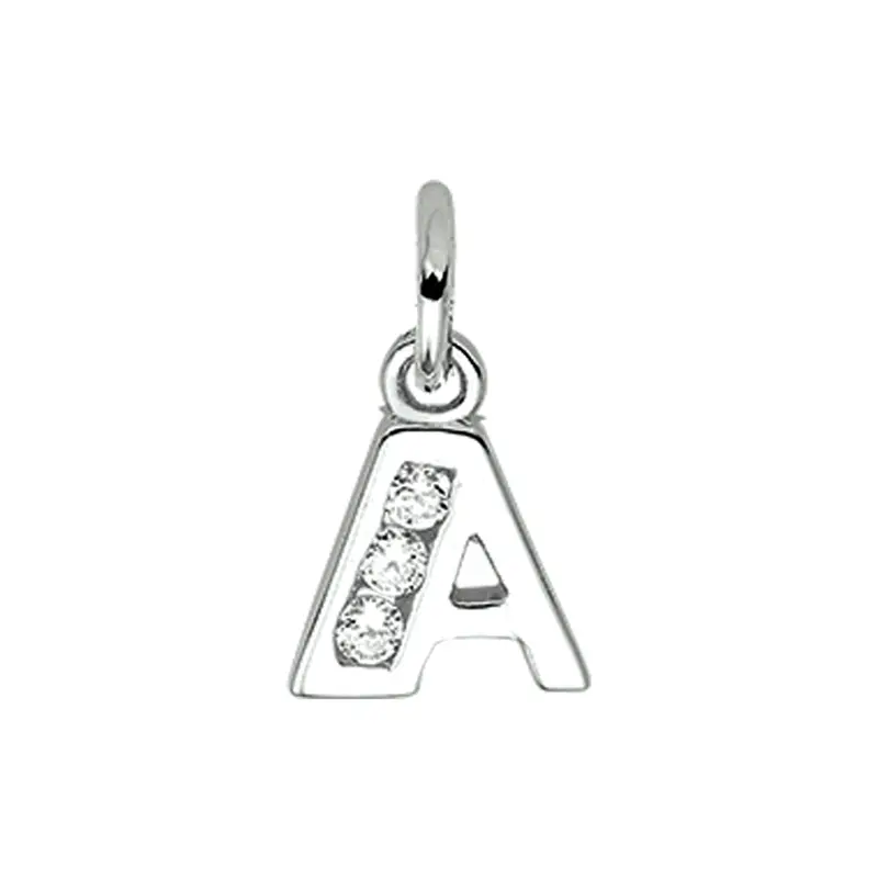 Hanger letter zirkonia zilver