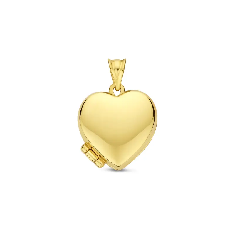Hanger medaillon hartje 14K geelgoud 15 mm