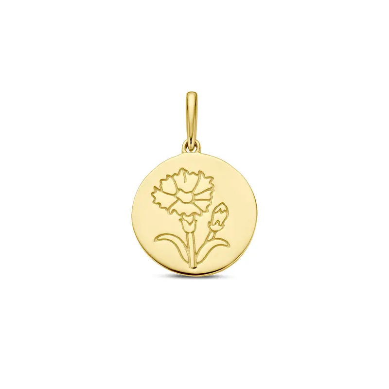 hanger met geboortebloem 14K geelgoud