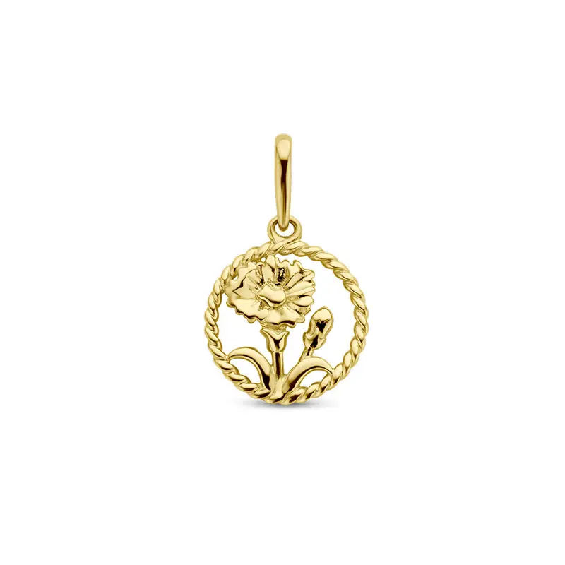 hanger met geboortebloem 14K geelgoud