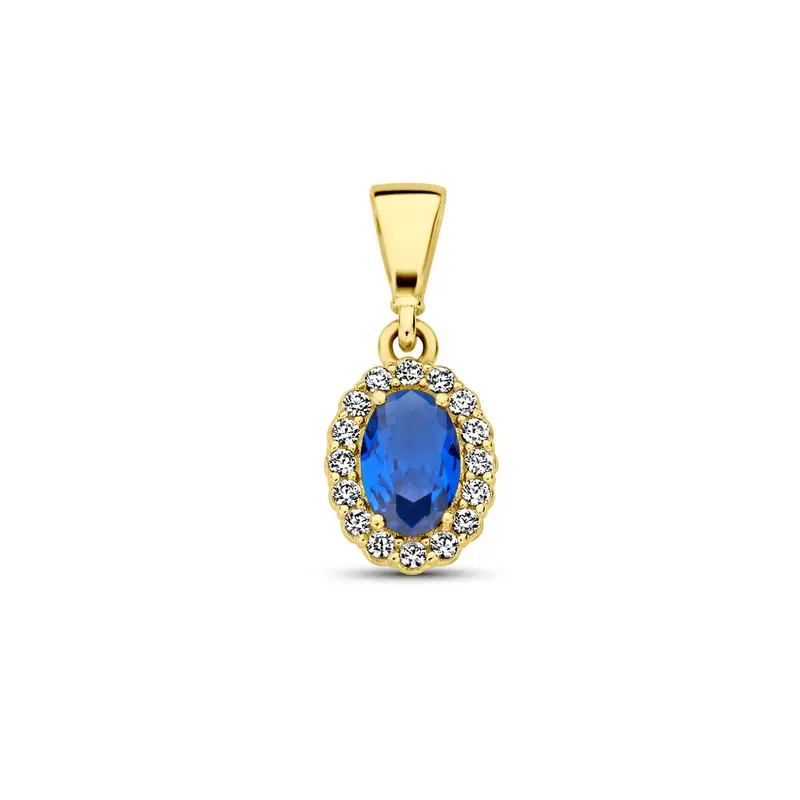 hanger met geboortesteen zirkonia 14K geelgoud