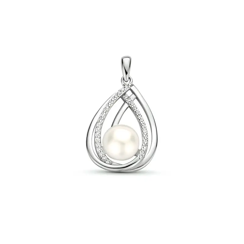 hanger parel zirkonia zilver gerhodineerd