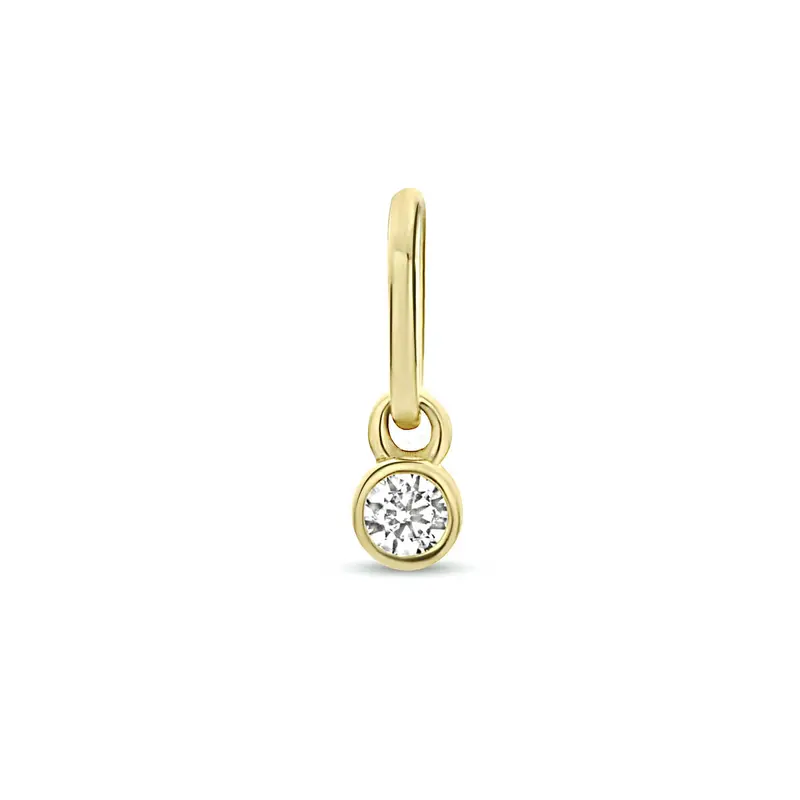 hanger rond zirkonia 14K geelgoud