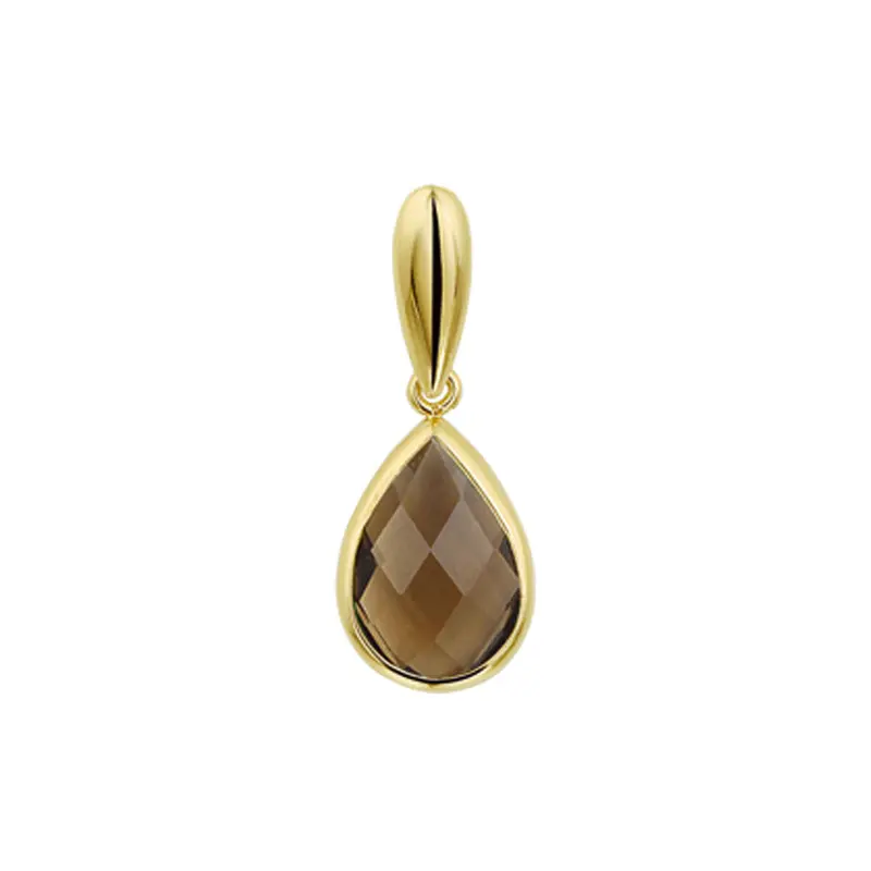 hanger rookkwarts 14K geelgoud