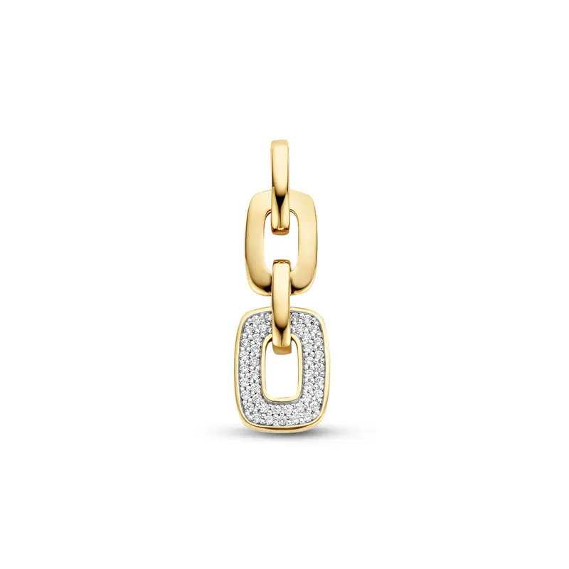 hanger schakel diamant 0.18ct h si 14K geelgoud