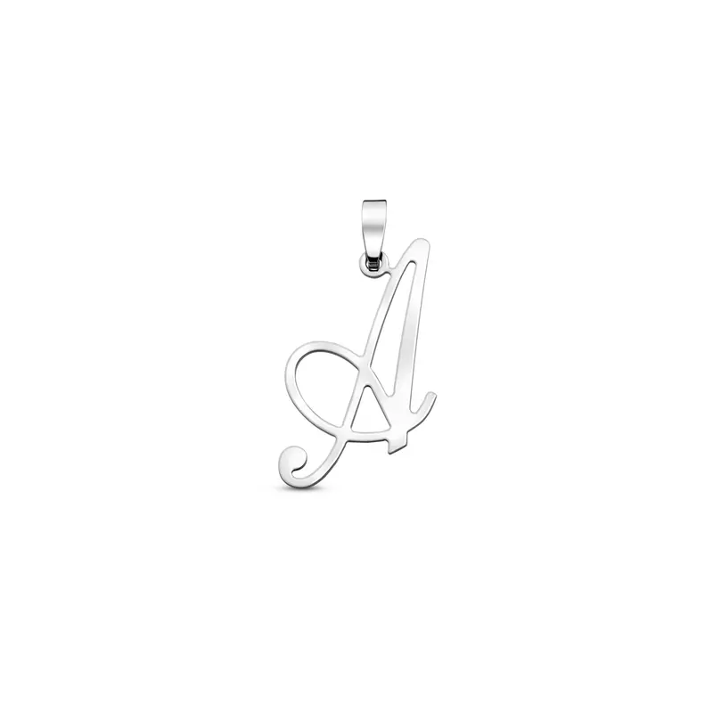 Hanger sierletter 21 mm zilver