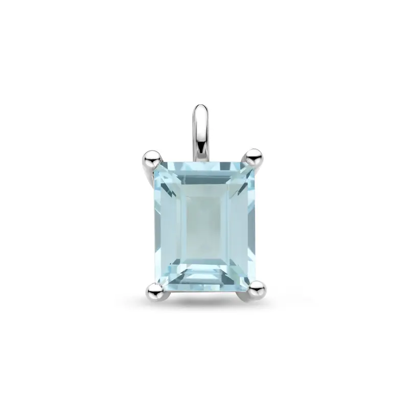 Hanger sky blue topaas 14,5 mm zilver