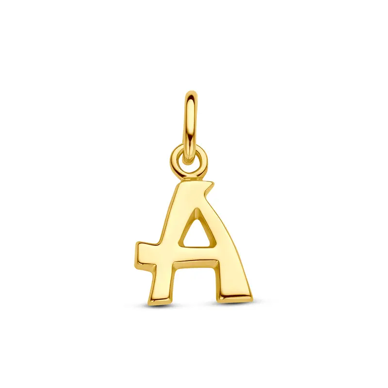 Hanger smalle letter 14K geelgoud