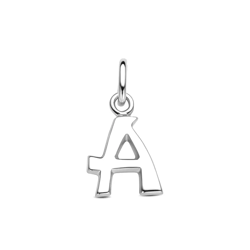 Hanger smalle letter zilver gerhodineerd