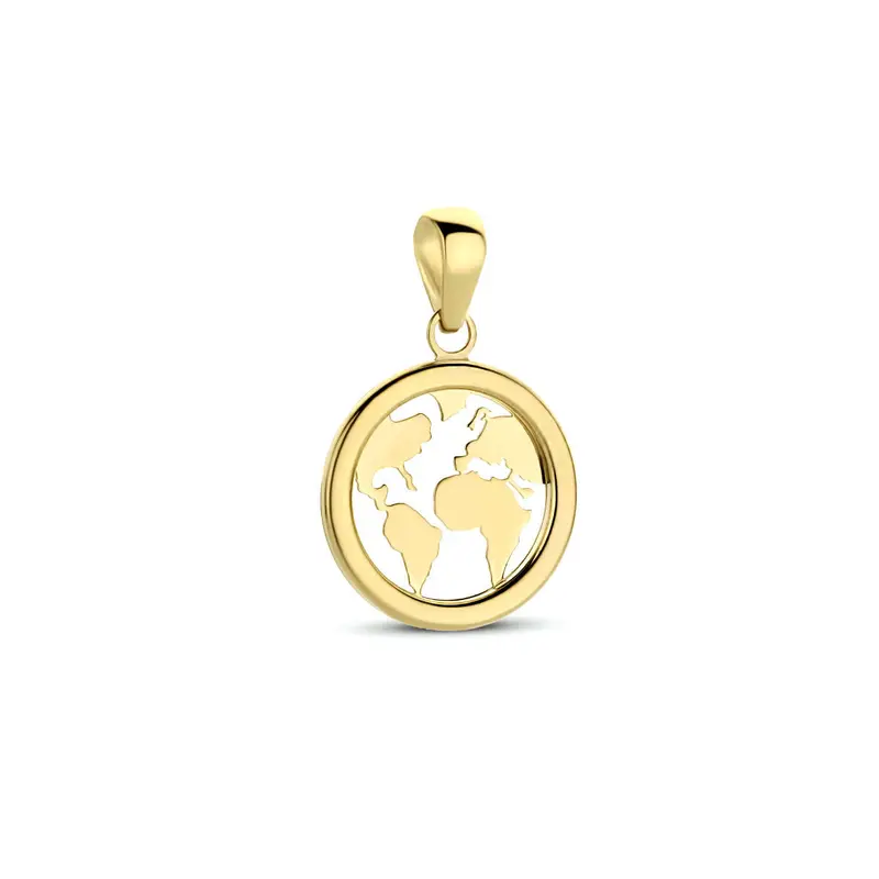 hanger wereldbol 14K geelgoud