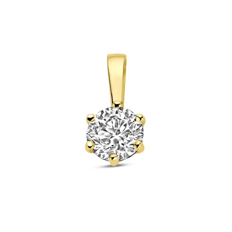hanger zirkonia 14K geelgoud