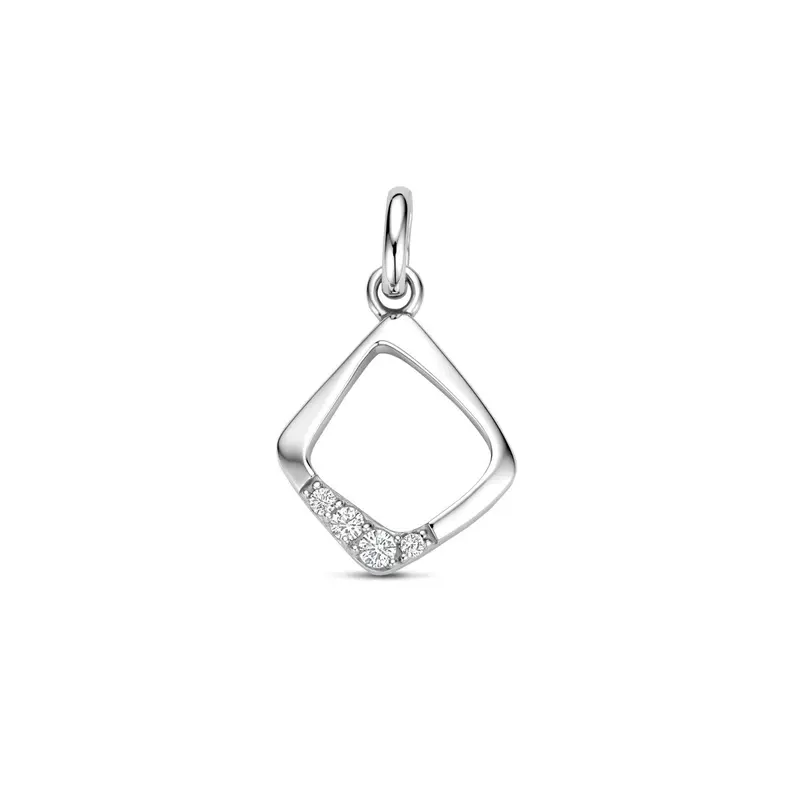 Hanger zirkonia 19 mm zilver