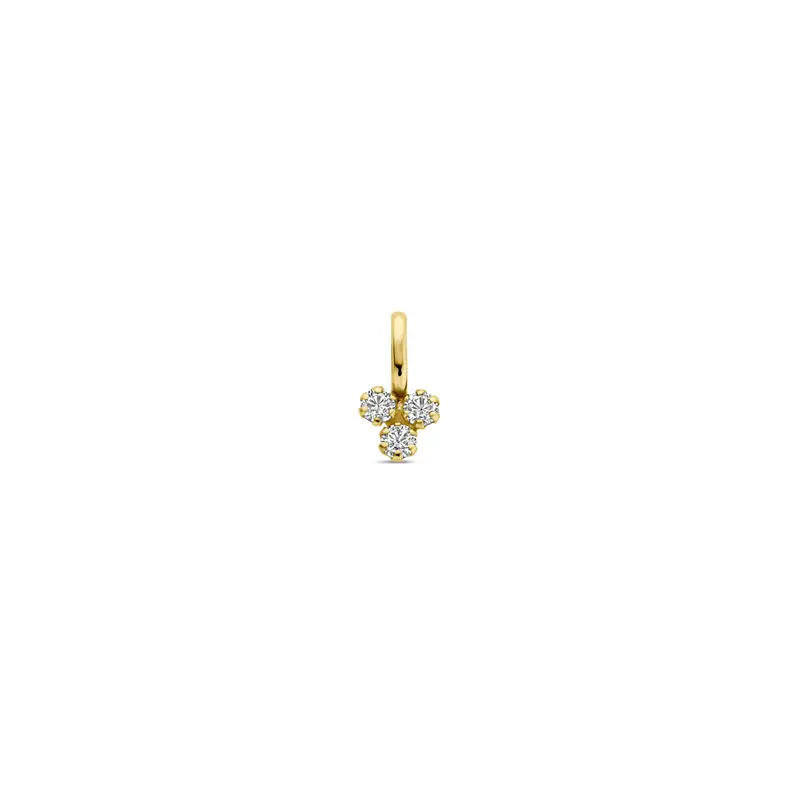 hanger zirkonia 9 mm 14K geelgoud