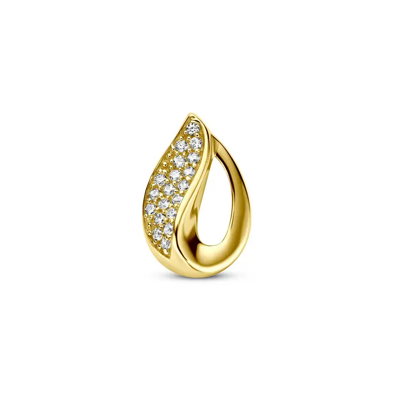 Hanger zirkonia 9K geelgoud 12 mm 8 mm