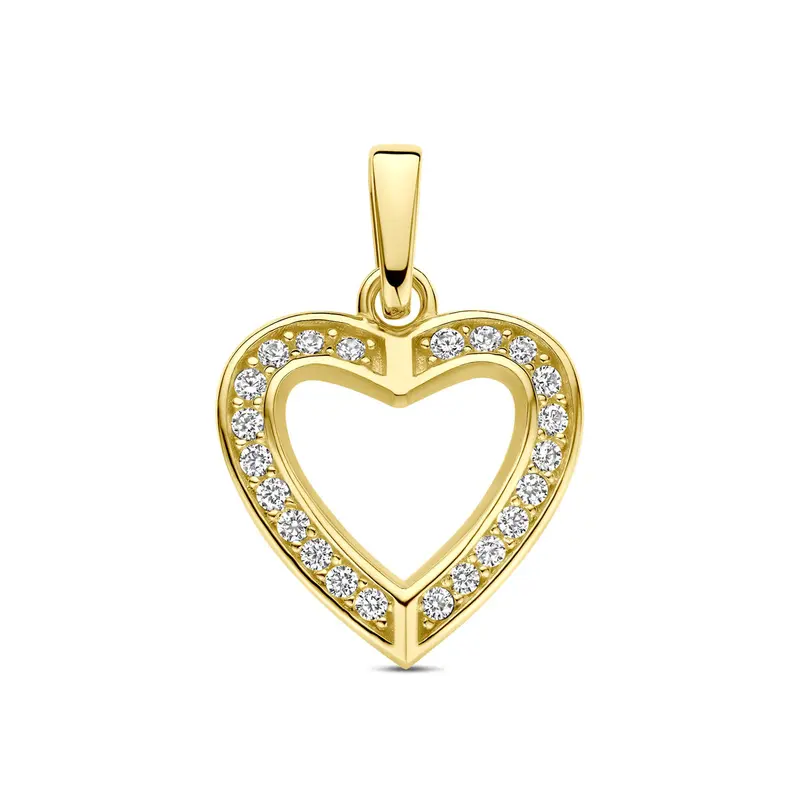 Hanger zirkonia 9K geelgoud 12 mm