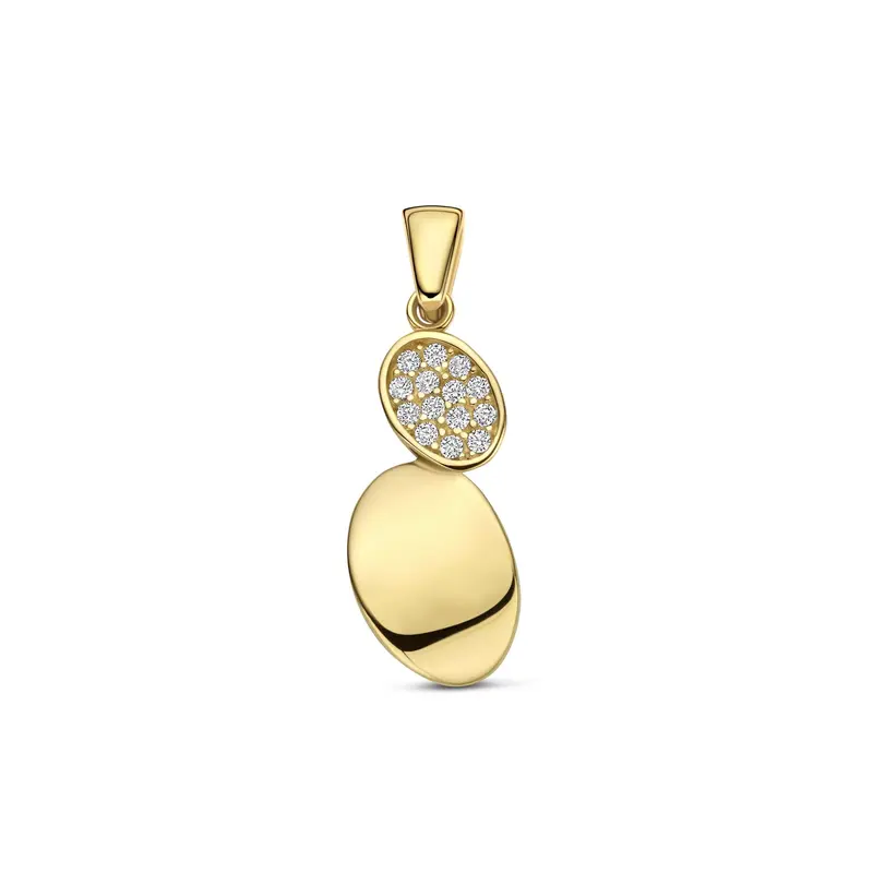 Hanger zirkonia 9K geelgoud 18,5 mm