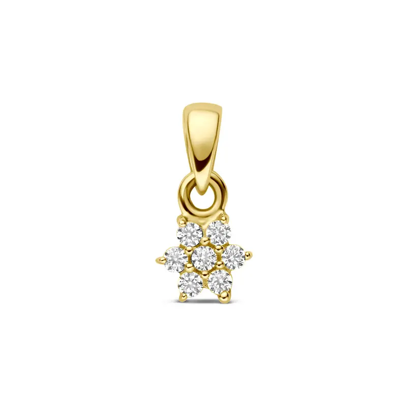 Hanger zirkonia 9K geelgoud 4,5 mm
