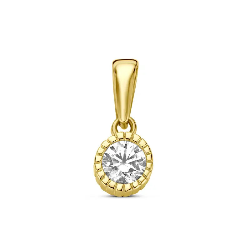 Hanger zirkonia 9K geelgoud 5 mm