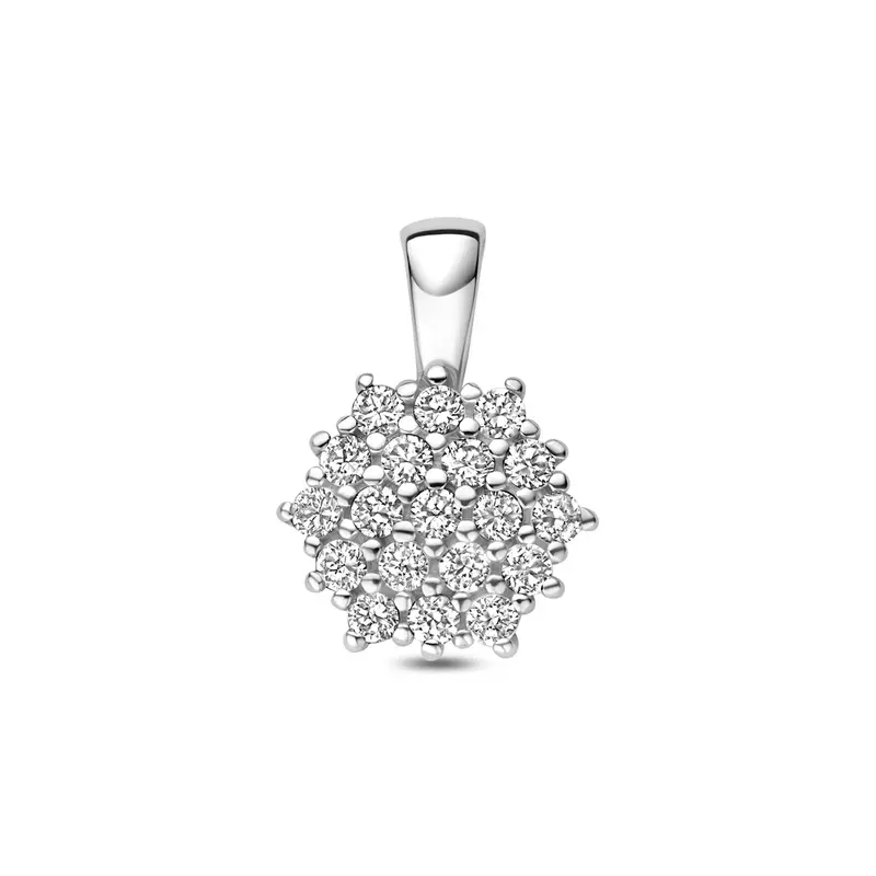 Hanger zirkonia zilver gerhodineerd 10,5 mm wit