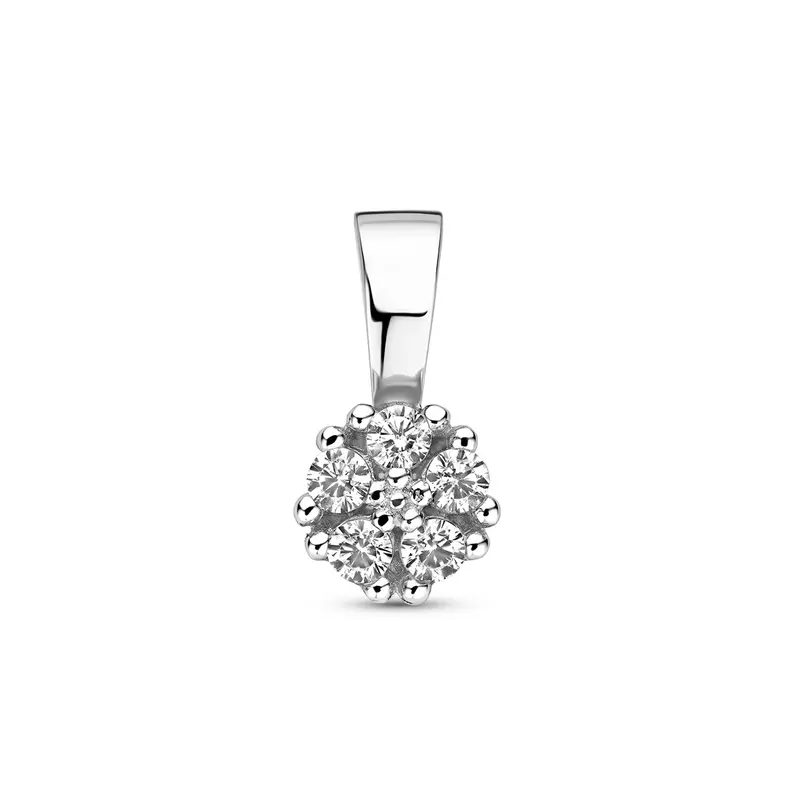 Hanger zirkonia zilver gerhodineerd 6 mm