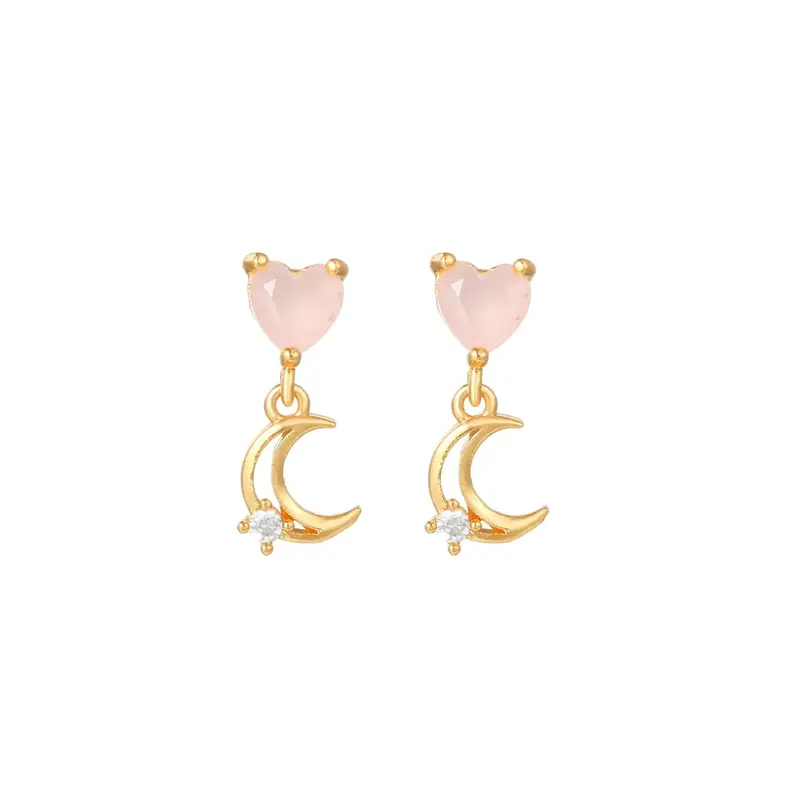 Heart moon studs