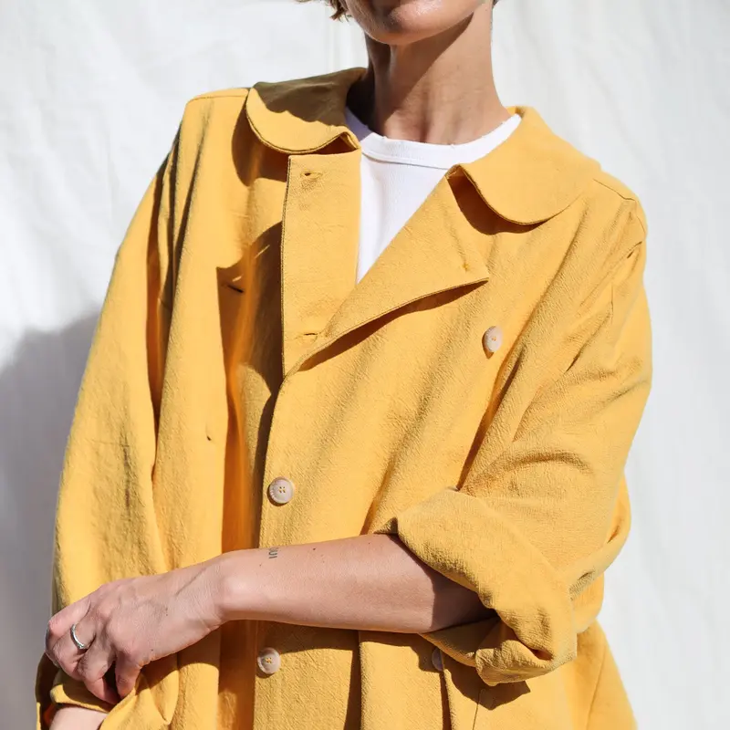 Heavy Linen Oversized Coat - Honey Haze