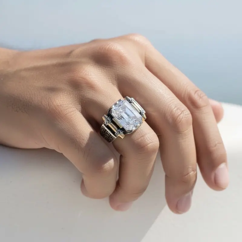 Herenring met Witte Zirkonia – 925 Sterling Zilver