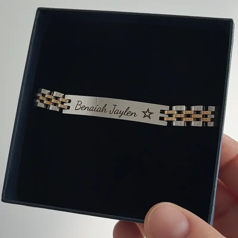 Horloge Band met Naam Duo | Graveerbare Armband
