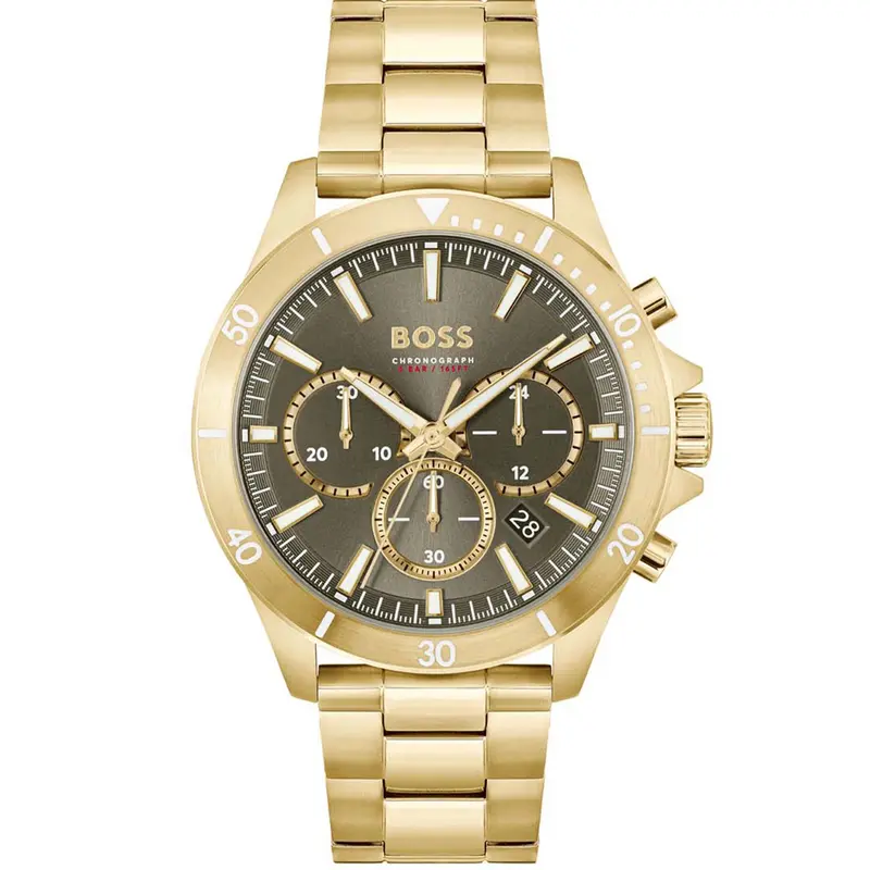 Hugo Boss Heren Horloge HB1514059 44 mm Goudkleurig