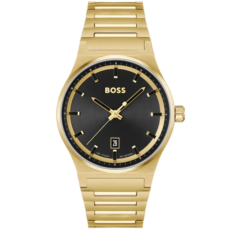 Hugo Boss Heren Horloge HB1514077 41 mm Goudkleurig