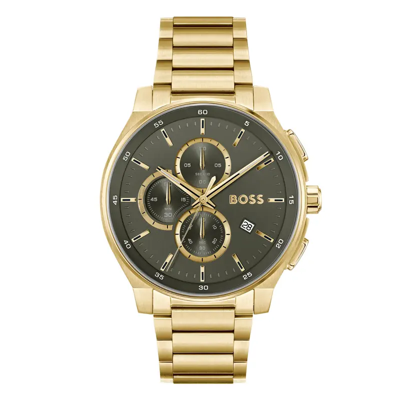 Hugo Boss Heren Horloge HB1514190 44 mm Goudkleurig