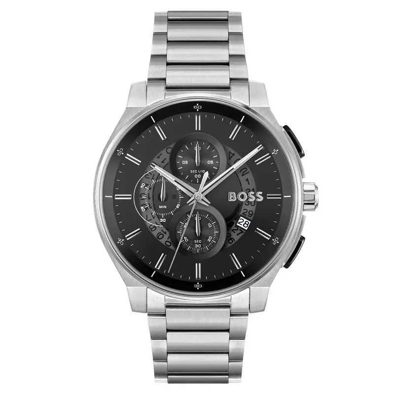Hugo Boss Heren Horloge HB1514191 44 mm Zilverkleurig