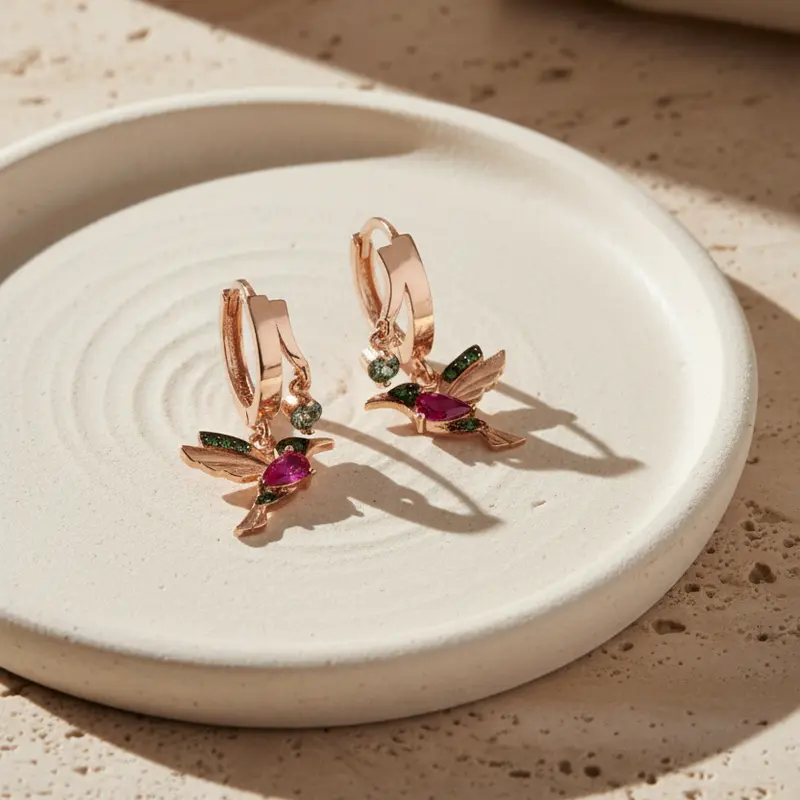Hummingbird Charm – 925 Sterling Zilver Oorbellen