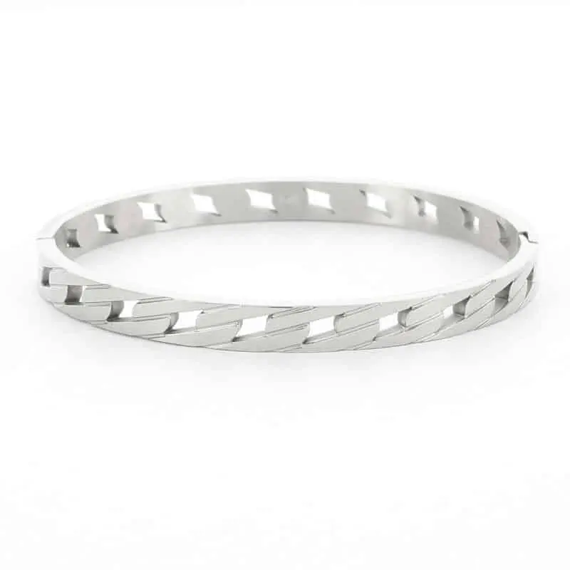 Kalli Kalli Ankerschakel Breed Armband 2184 – Zilverkleurig 63 mm