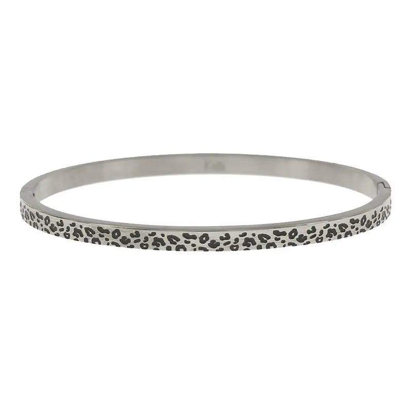 Kalli Kalli Ella Panterprint Armband 2162 – Zilverkleurig 4 mm
