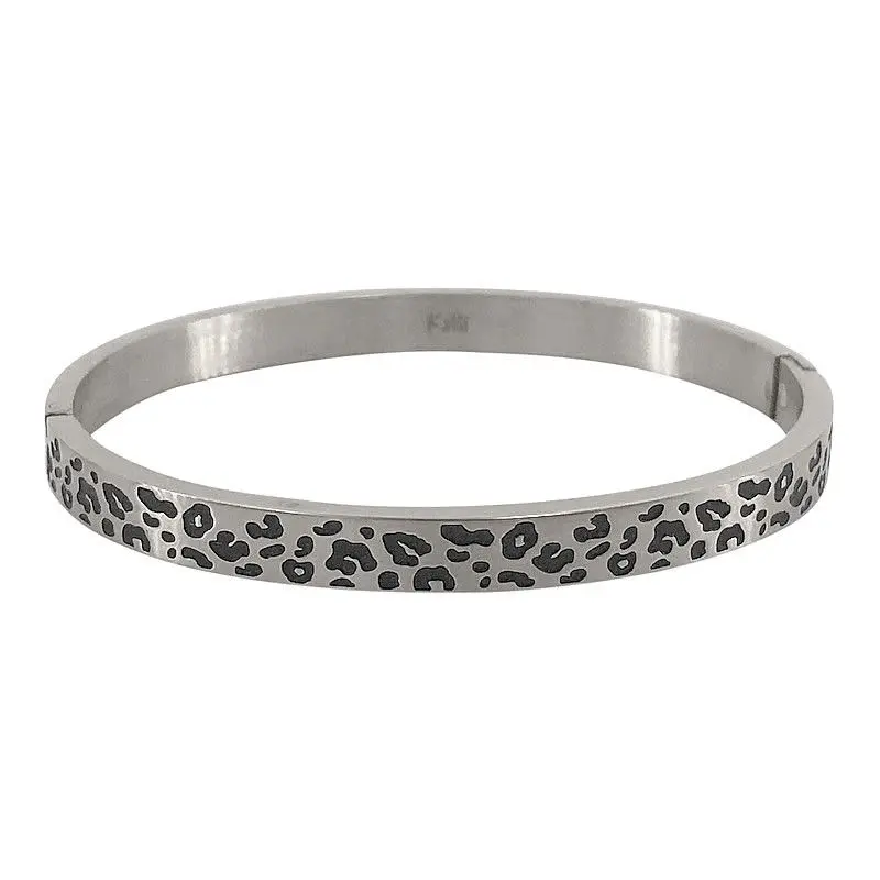 Kalli Kalli Fleur Panterprint Armband 2153 – Zilverkleurig 6 mm