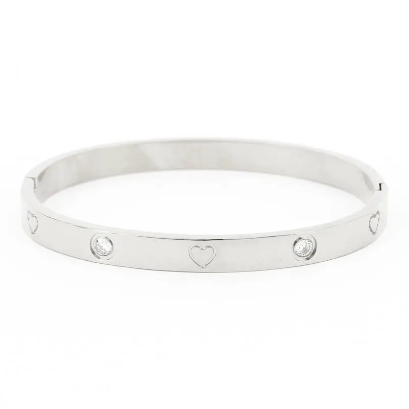 Kalli Kalli Hartje Breed Armband 2188 – Zilverkleurig 58 mm