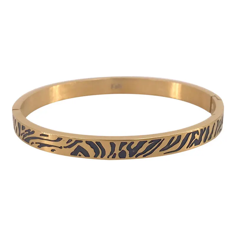 Kalli Kalli Lieke Tijgerprint Armband 2152G – Zilverkleurig 58 mm