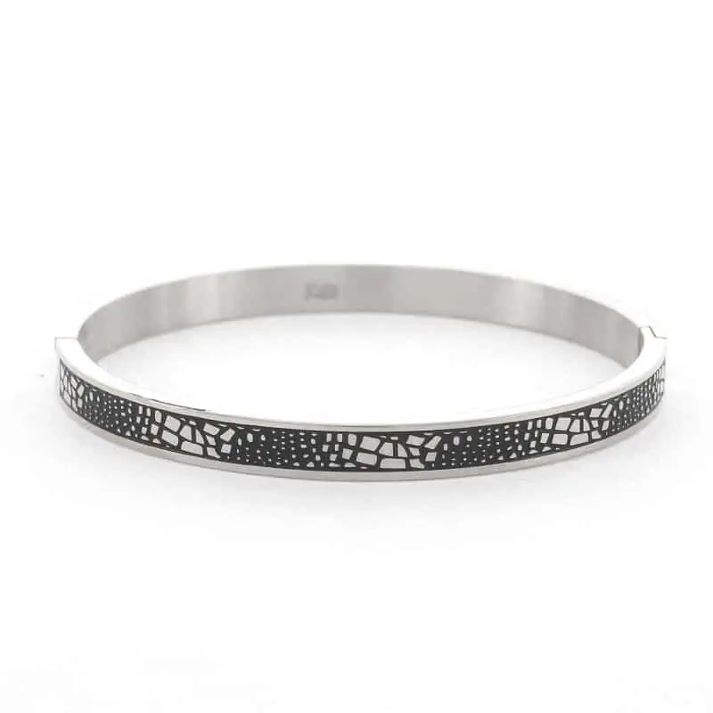 Kalli Kalli Liv Krokodillenprint Armband 2123 – Zilverkleurig 6 mm
