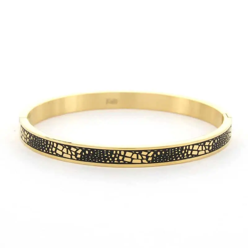 Kalli Kalli Liv Krokodillenprint Armband 2123G – Zilverkleurig 6 mm