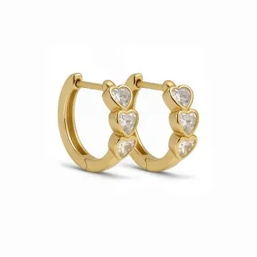 Karma Hinged Hoops AMOUR Zirconia Hearts H654GP