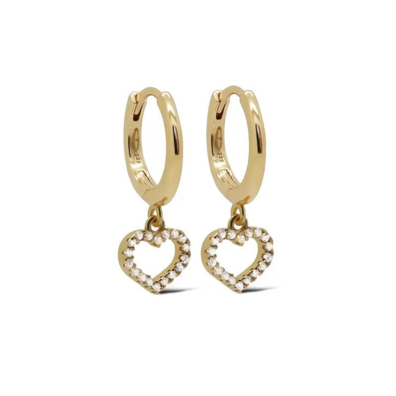 Karma Hinged Hoops CELIE Heart 12MM Goldplated A145GP
