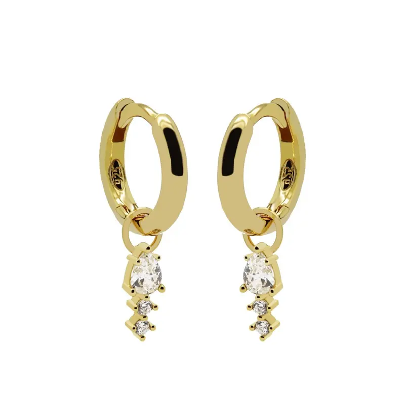 Karma Hinged Hoops Duo Drop Goldplated A67GP