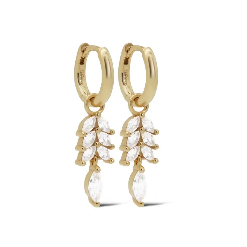 Karma Hinged Hoops Feather Sieraad Goud