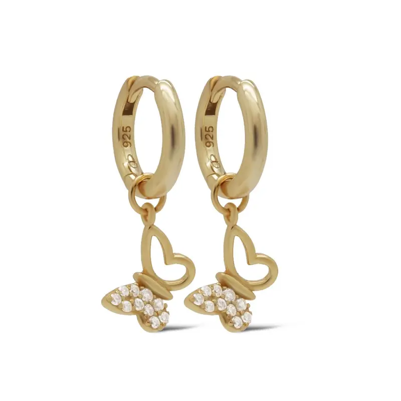 Karma Hinged Hoops FELIA Zirconia Butterfly A163GP
