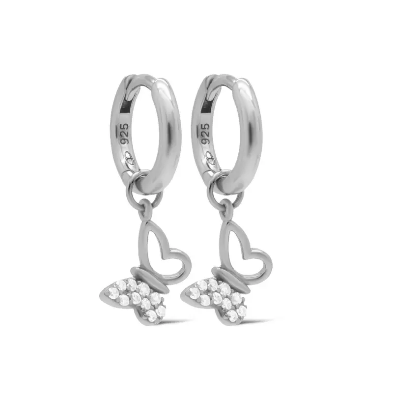 Karma Hinged Hoops FELIA Zirconia Butterfly A163S